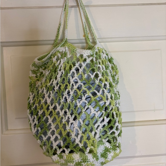 Hand made by me Crochet Mesh Tote Bag Market Bag 100% Cotton New - Picture 6 of 8